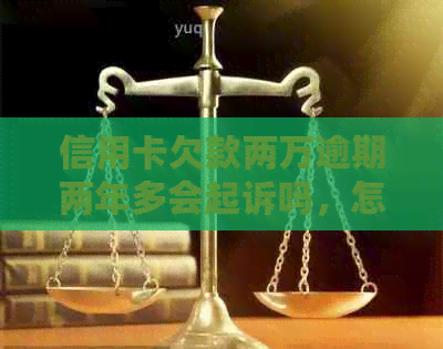 信用卡欠款两万逾期两年多会起诉吗，怎么办？