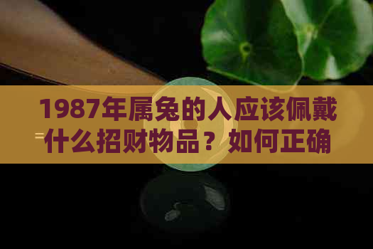 1987年属兔的人应该佩戴什么招财物品？如何正确使用以提高财运？