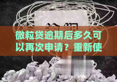 微粒贷逾期后多久可以再次申请？重新使用的条件和步骤是什么？