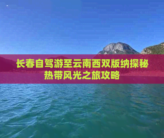 长春自驾游至云南西双版纳探秘热带风光之旅攻略