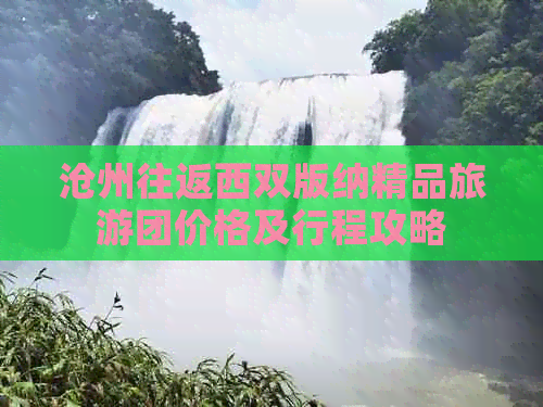 沧州往返西双版纳精品旅游团价格及行程攻略