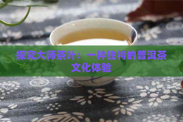 探究大师茶叶：一种独特的普洱茶文化体验