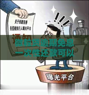 微粒贷逾期免息一次性还款可以吗？能减免罚息吗？