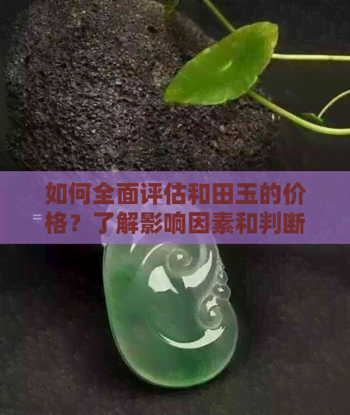 如何全面评估和田玉的价格？了解影响因素和判断依据