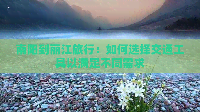 南阳到丽江旅行：如何选择交通工具以满足不同需求