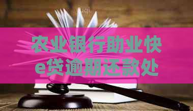 农业银行助业快e贷逾期还款处理方式：如何避免还不上到期款项？