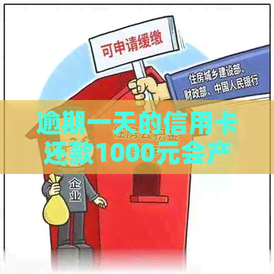 逾期一天的信用卡还款1000元会产生多少滞纳金和利息费用？