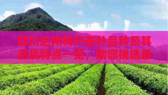 四川达州特产茶叶品种及其品质特点一览，助您挑选最适合的茶品