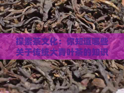 探索茶文化：你知道哪些关于传统大青叶茶的知识与礼仪？