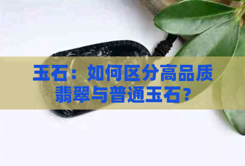 玉石：如何区分高品质翡翠与普通玉石？