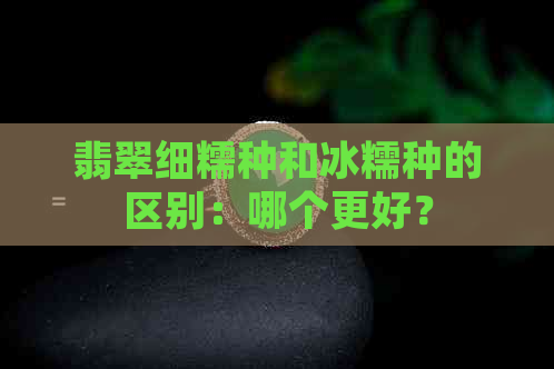 翡翠细糯种和冰糯种的区别：哪个更好？