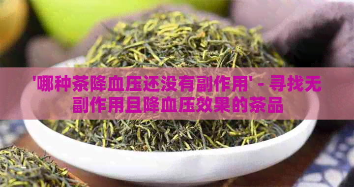 '哪种茶降血压还没有副作用' - 寻找无副作用且降血压效果的茶品