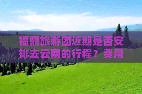 福鼎旅游团近期是否安排去云南的行程？费用大约是多少？