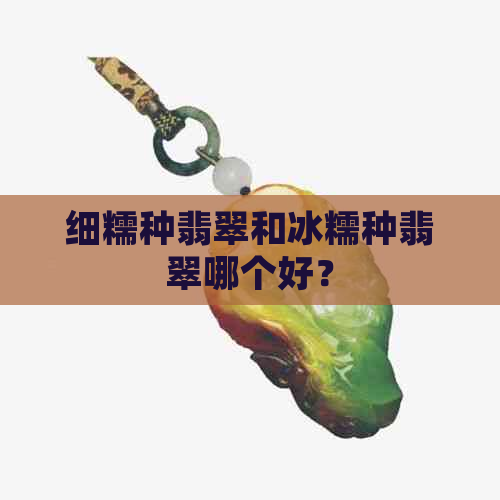 细糯种翡翠和冰糯种翡翠哪个好？