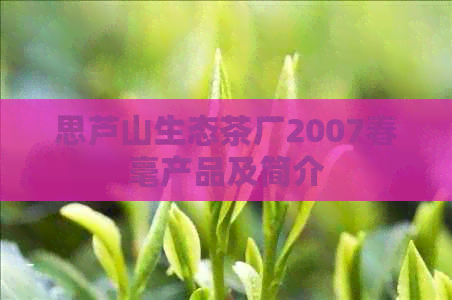 思芦山生态茶厂2007春毫产品及简介