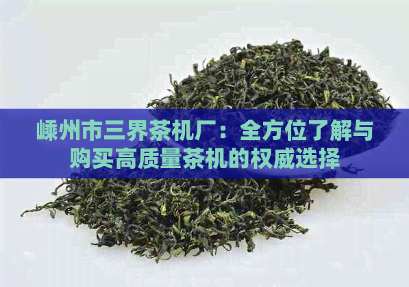 嵊州市三界茶机厂：全方位了解与购买高质量茶机的权威选择