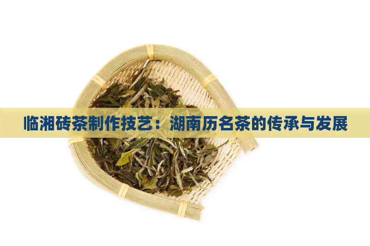 临湘砖茶制作技艺：湖南历名茶的传承与发展