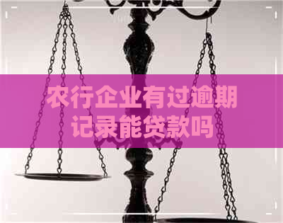 农行企业有过逾期记录能贷款吗