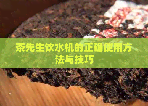 茶先生饮水机的正确使用方法与技巧