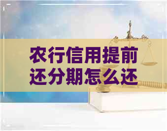 农行信用提前还分期怎么还款