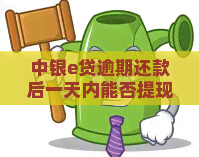 中银e贷逾期还款后一天内能否提现？