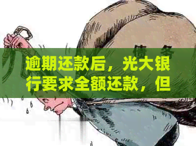 逾期还款后，光大银行要求全额还款，但还了更低额度仍被要求补全