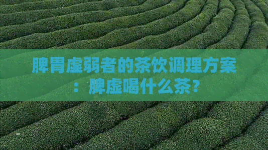 脾胃虚弱者的茶饮调理方案：脾虚喝什么茶？