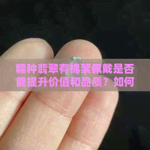 糯种翡翠有棉絮佩戴是否能提升价值和品质？如何正确保养与维护？