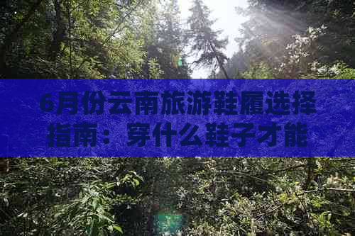 6月份云南旅游鞋履选择指南：穿什么鞋子才能适应多变的天气和地形？