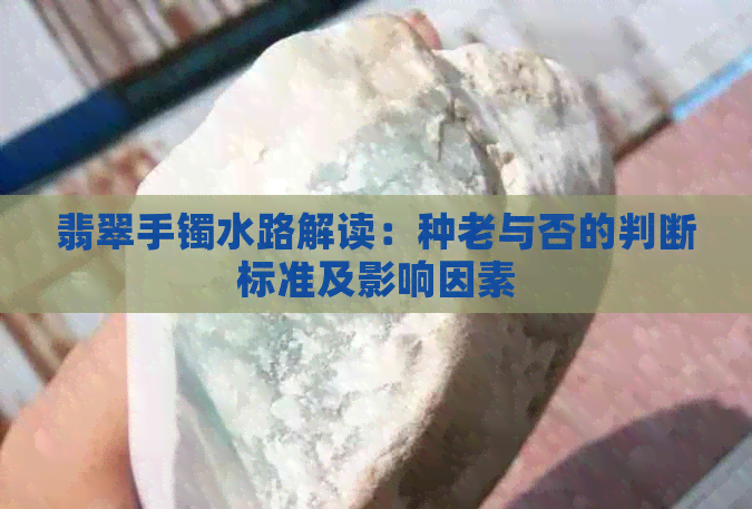 翡翠手镯水路解读：种老与否的判断标准及影响因素