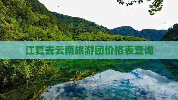 江夏去云南旅游团价格表查询