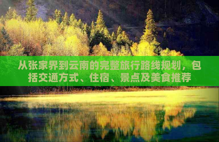 从张家界到云南的完整旅行路线规划，包括交通方式、住宿、景点及美食推荐