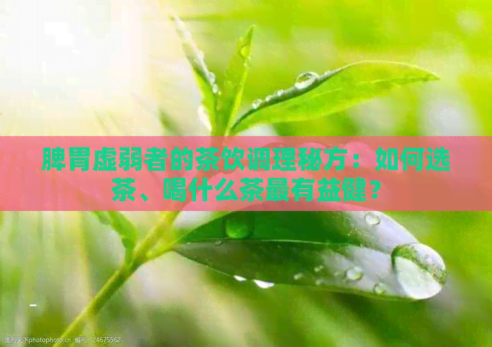 脾胃虚弱者的茶饮调理秘方：如何选茶、喝什么茶最有益健？