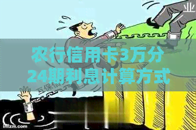 农行信用卡3万分24期利息计算方式与金额：30000元分24期每月还款明细。