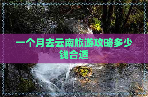 一个月去云南旅游攻略多少钱合适