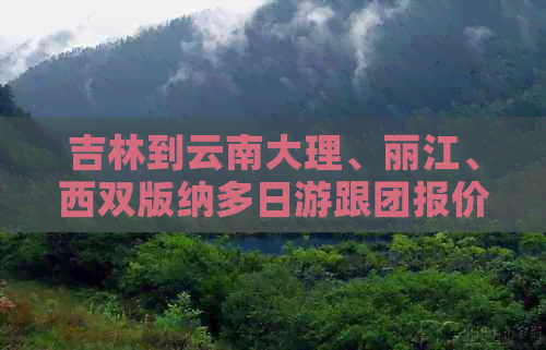 吉林到云南大理、丽江、西双版纳多日游跟团报价