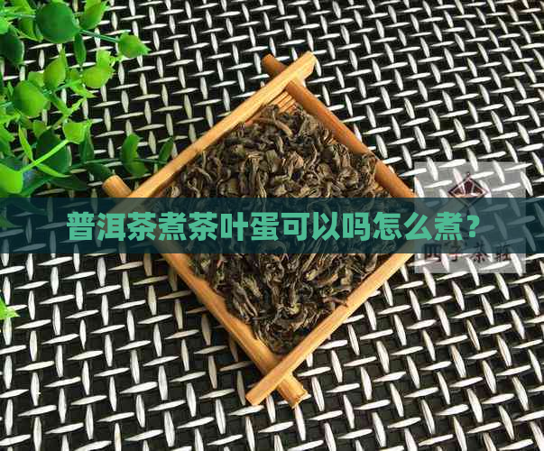 普洱茶煮茶叶蛋可以吗怎么煮？