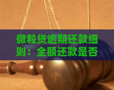 微粒贷逾期还款细则：全额还款是否必然？安全性如何保障？